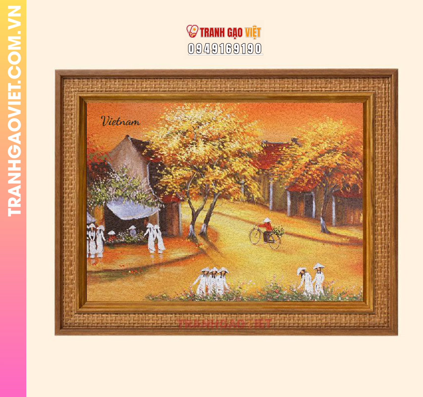 Tranh gạo Mùa Lá Vàng - Ảnh 3