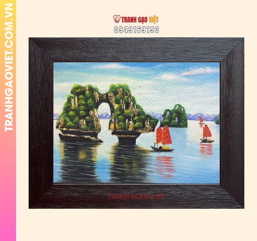 Tranh gạo Hòn Non Bộ tại Vịnh Hạ Long - Ảnh 2