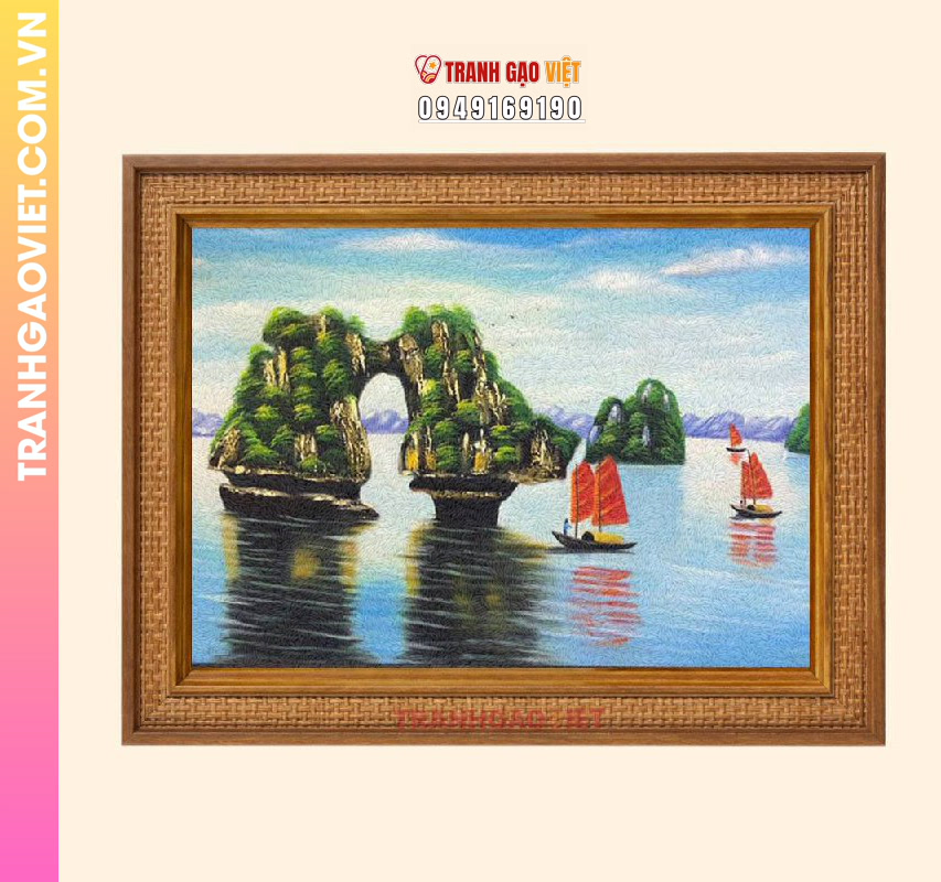 Tranh gạo Hòn Non Bộ tại Vịnh Hạ Long - Ảnh 3