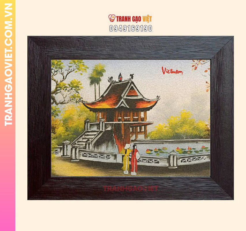Tranh gạo Chùa Một Cột Nét Xuân - Ảnh 2