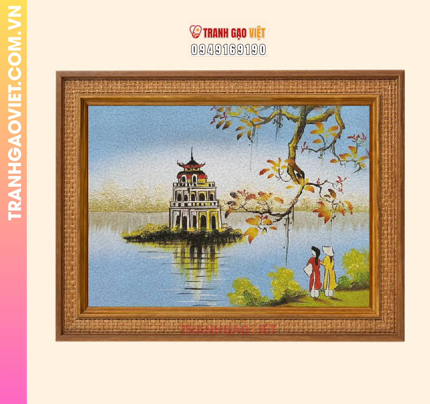 Tranh gạo Hoàn Kiếm Nét Thơ - Ảnh 3