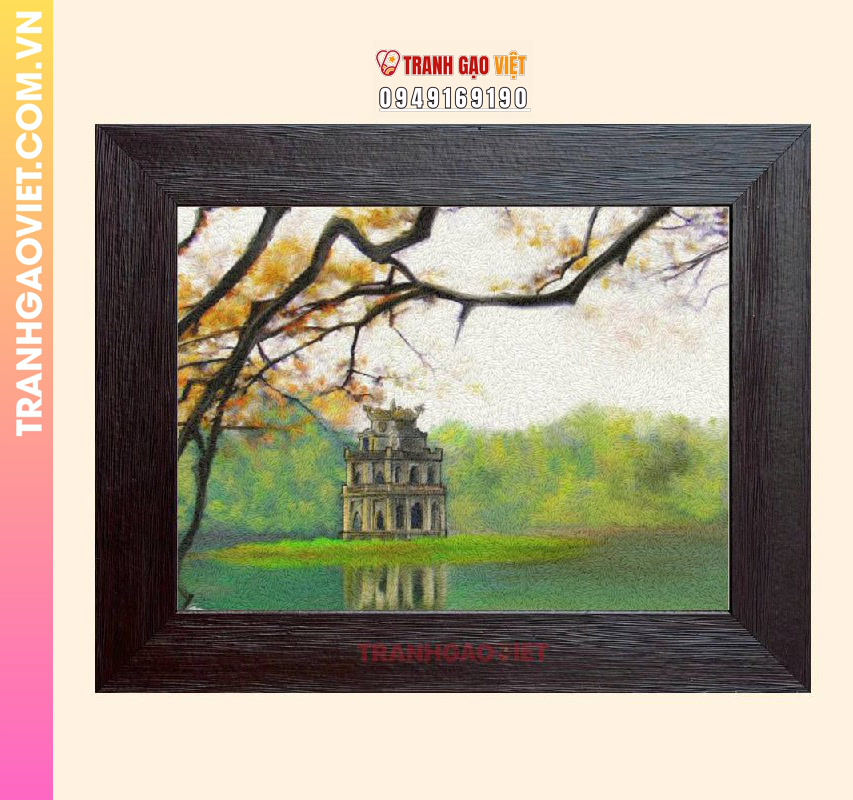 Tranh gạo Tháp Rùa Mùa Hạ - Ảnh 2