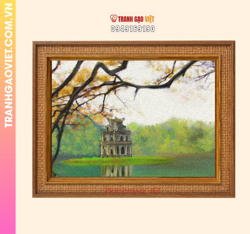 Tranh gạo Tháp Rùa Mùa Hạ - Ảnh 3