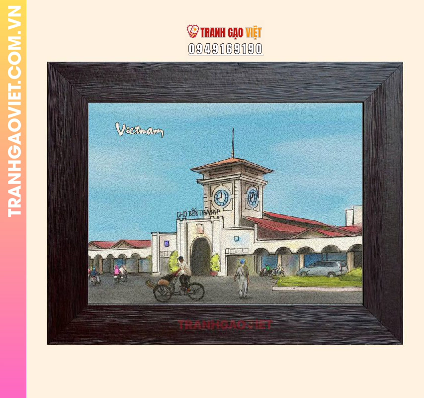 Tranh gạo Chợ Bến Thành 1980 - Ảnh 2