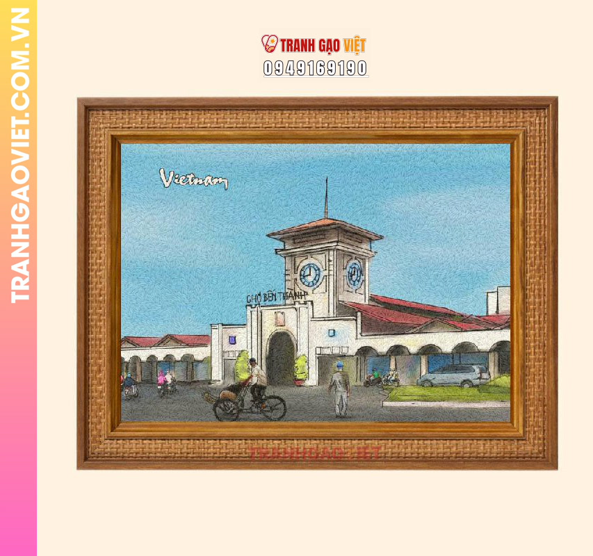 Tranh gạo Chợ Bến Thành 1980 - Ảnh 3