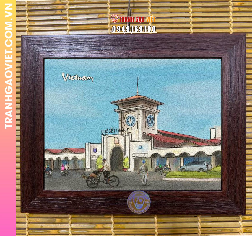 Tranh gạo Chợ Bến Thành 1980