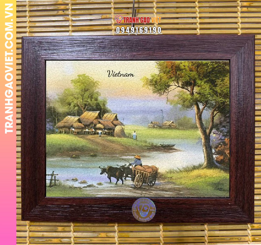 Tranh gạo Làng Quê Việt