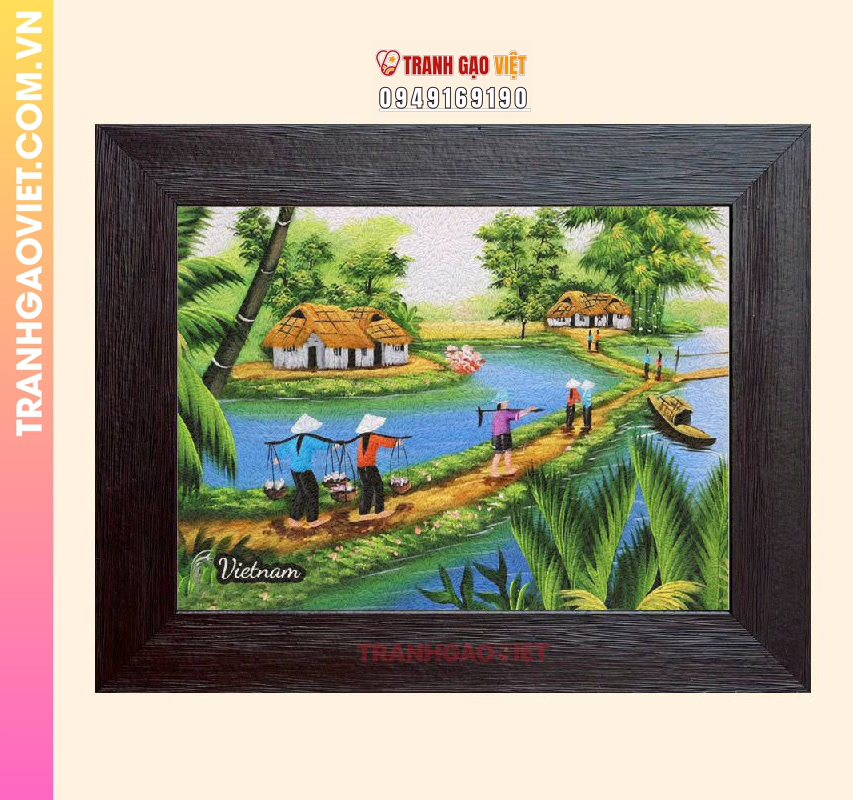 Tranh gạo Đường Về Làng - Ảnh 2