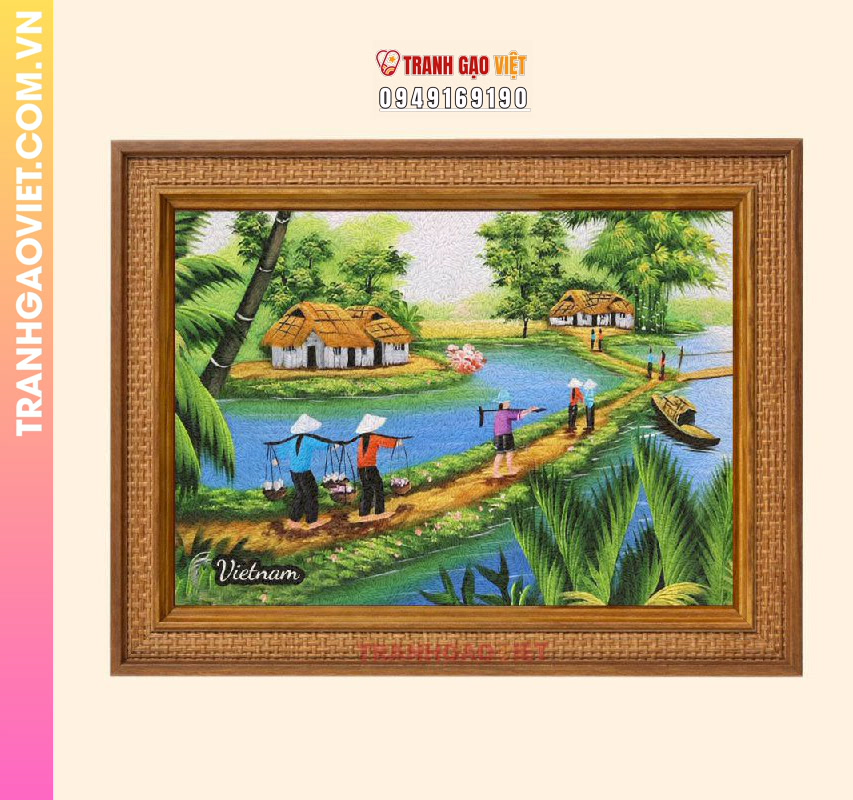 Tranh gạo Đường Về Làng - Ảnh 3