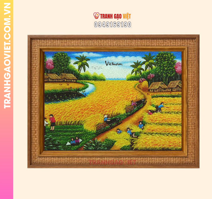 Tranh gạo Mùa Gặt - Ảnh 3