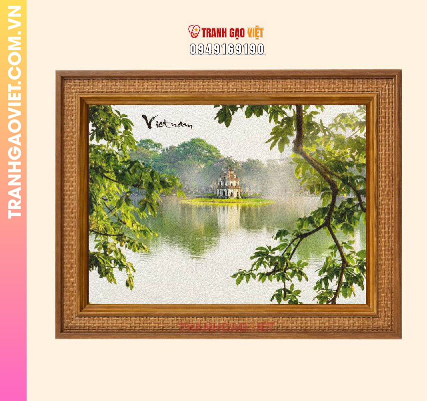 Tranh gạo Hồ Gươm Ban Mai - Ảnh 3