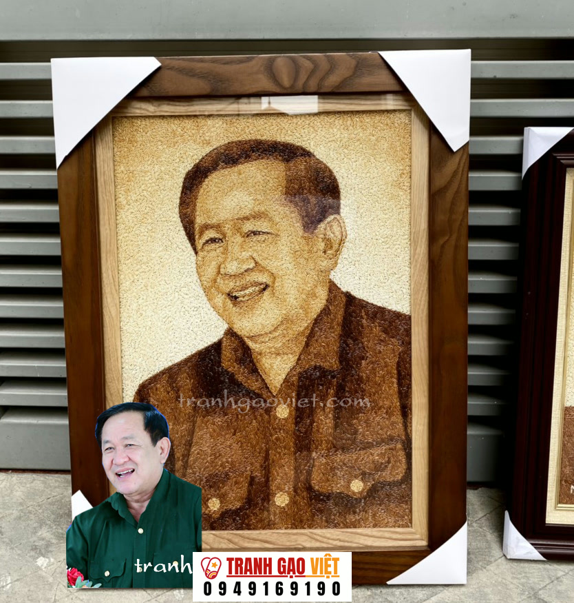 Chân dung Thượng Tướng Võ Minh Lương Hình ảnh Chân dung Thượng Tướng Võ Minh Lương - Ảnh thực tế sản phẩm Tranh Gạo