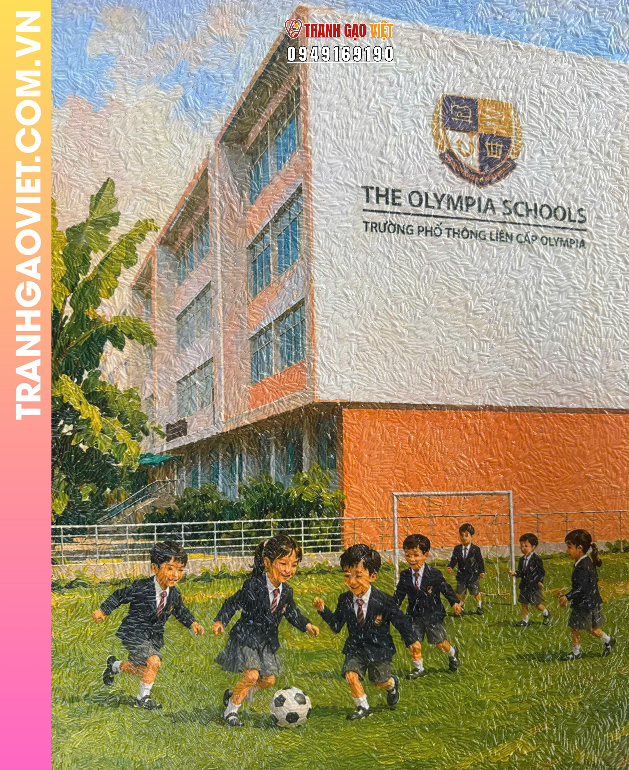 Tranh gạo màu The Olympia Schools (size 50x70) - Ảnh 2