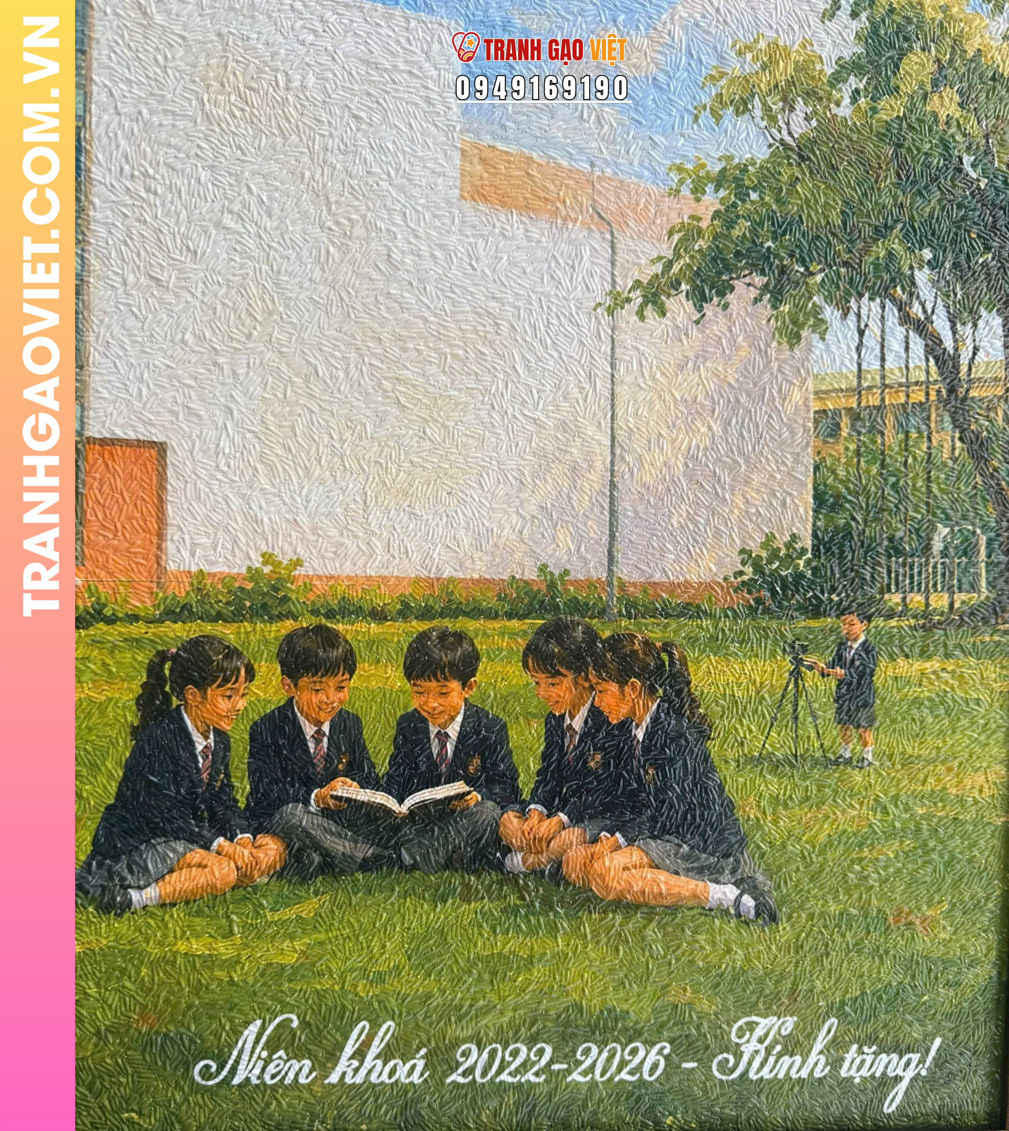 Tranh gạo màu The Olympia Schools (size 50x70) - Ảnh 4