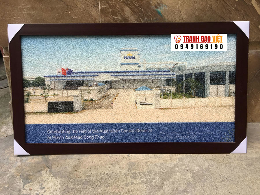 Tranh gạo logo Mavin Đồng Tháp Hình ảnh Tranh gạo logo Mavin Đồng Tháp - Ảnh thực tế sản phẩm Tranh Gạo