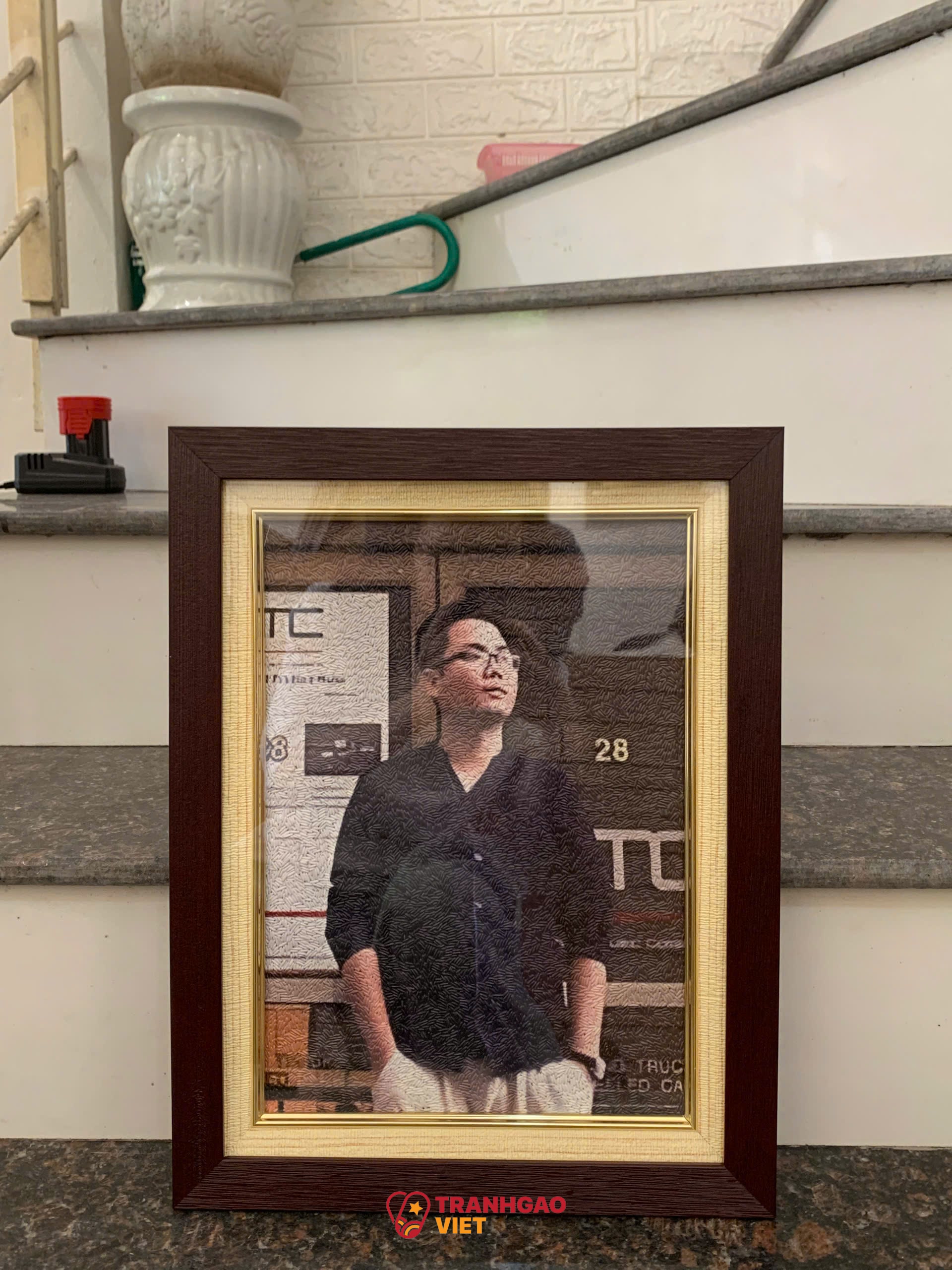 Tranh Gạo Chân Dung Tạo Hình Hình ảnh Tranh Gạo Chân Dung Tạo Hình - Ảnh thực tế sản phẩm Tranh Gạo