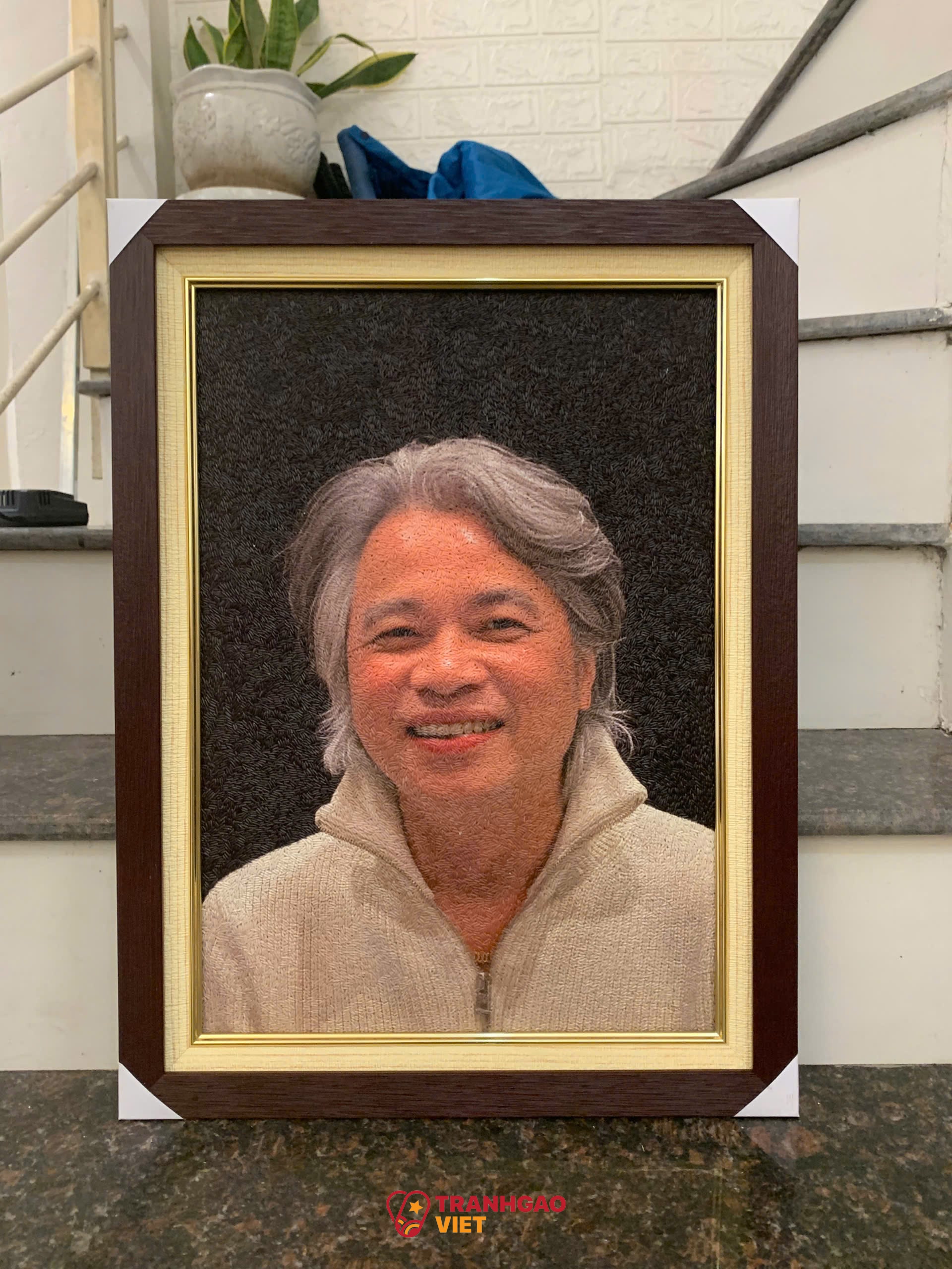 Tranh Gạo Màu Chân Dung Gạo Rang Hình ảnh Tranh Gạo Màu Chân Dung Gạo Rang - Ảnh thực tế sản phẩm Tranh Gạo