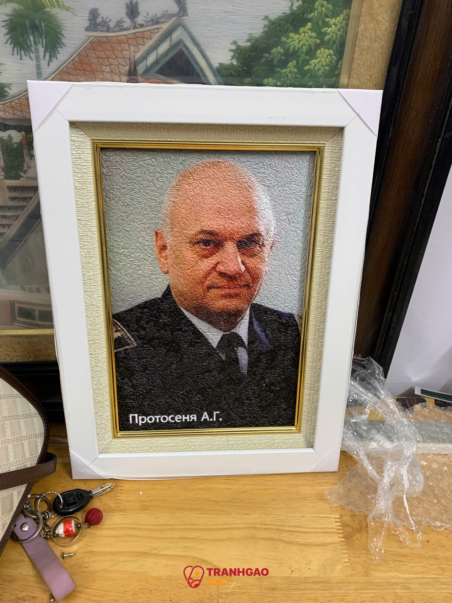Tranh Gạo Chân Dung tại Bình Thuận Hình ảnh Tranh Gạo Chân Dung tại Bình Thuận - Ảnh thực tế sản phẩm Tranh Gạo