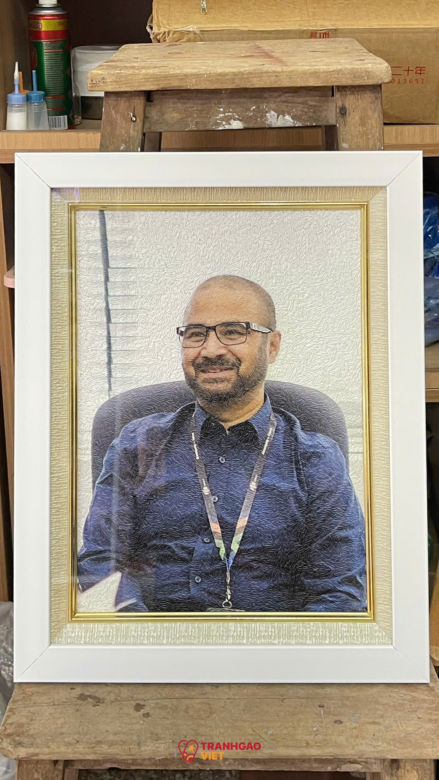 Tranh Gạo Chân Dung tại Sóc Trăng Hình ảnh Tranh Gạo Chân Dung tại Sóc Trăng - Ảnh thực tế sản phẩm Tranh Gạo