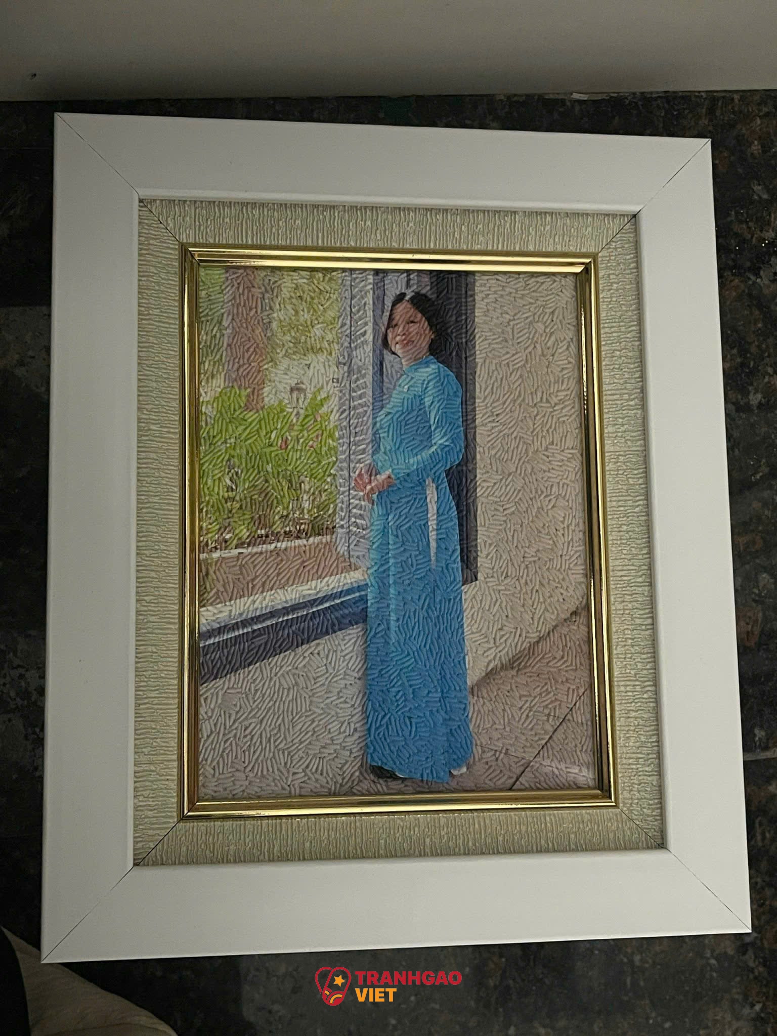 Tranh Gạo Màu Chân Dung Tông Lạnh Hình ảnh Tranh Gạo Màu Chân Dung Tông Lạnh - Ảnh thực tế sản phẩm Tranh Gạo