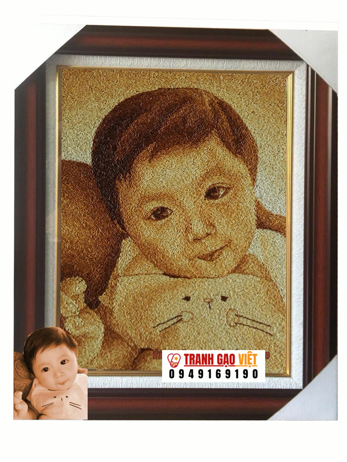 Quà tặng thôi nôi bé đầy ý nghia Hình ảnh Quà tặng thôi nôi bé đầy ý nghia - Ảnh thực tế sản phẩm Tranh Gạo