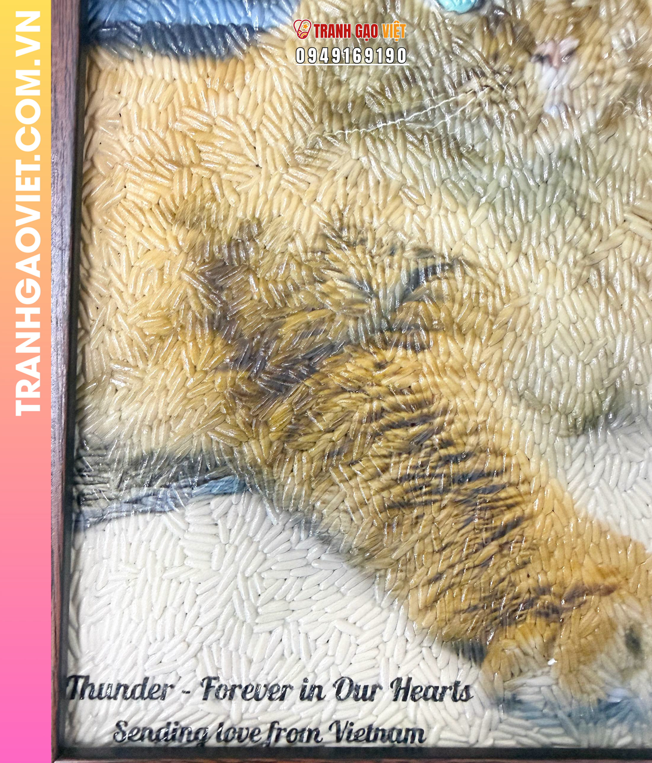 Tranh gạo màu Tặng mèo Thunder - Ảnh 3