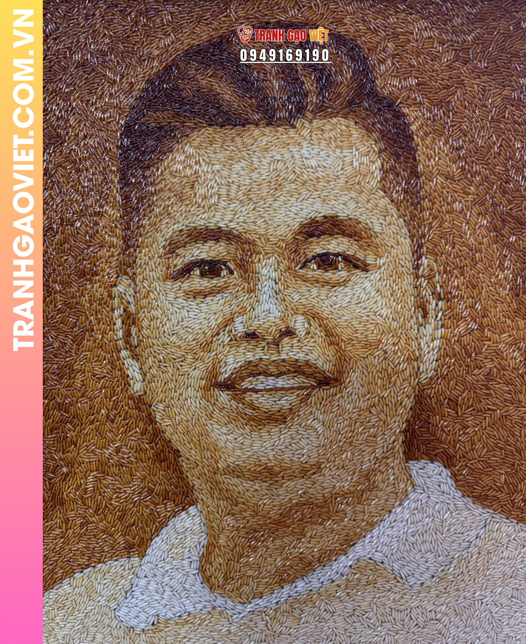 Tranh gạo chân dung quà tặng vinh danh Sếp của công ty Nhất Tâm - Ảnh 3