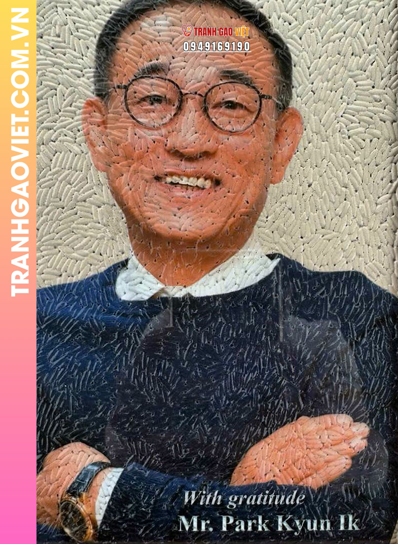 Tranh gạo màu Chân dung tri ân Mr. Park Kyun Ik - Ảnh 2