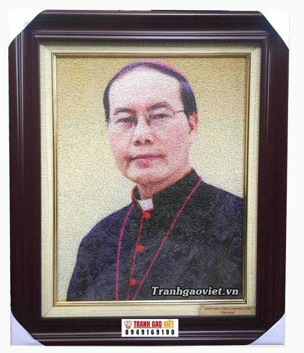 Tranh đặt của SV Bùi Chu tặng thầy Hình ảnh Tranh đặt của SV Bùi Chu tặng thầy - Ảnh thực tế sản phẩm Tranh Gạo