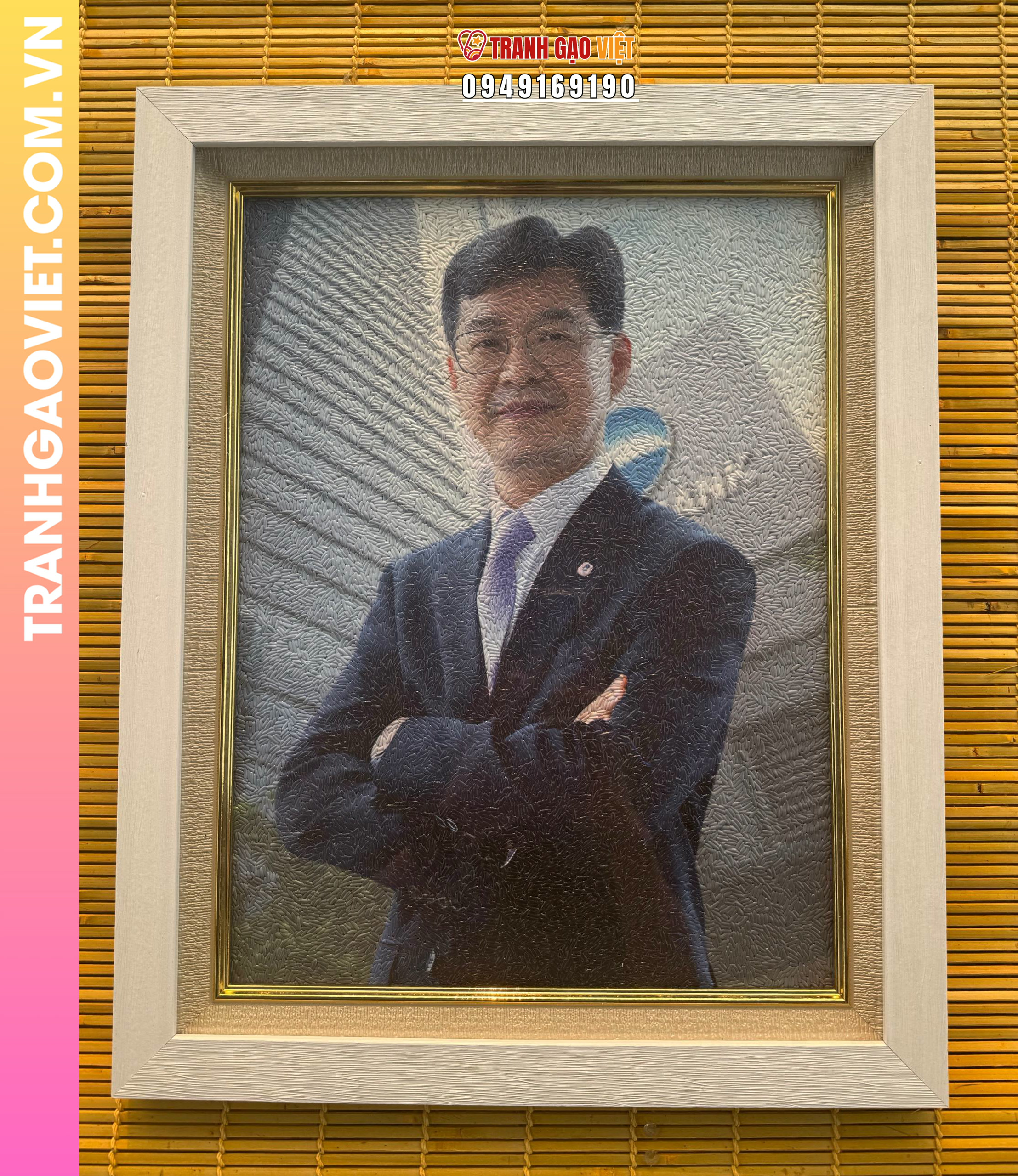 Tranh gạo chân dung CEO Woori Bank VietNam - Ảnh 2