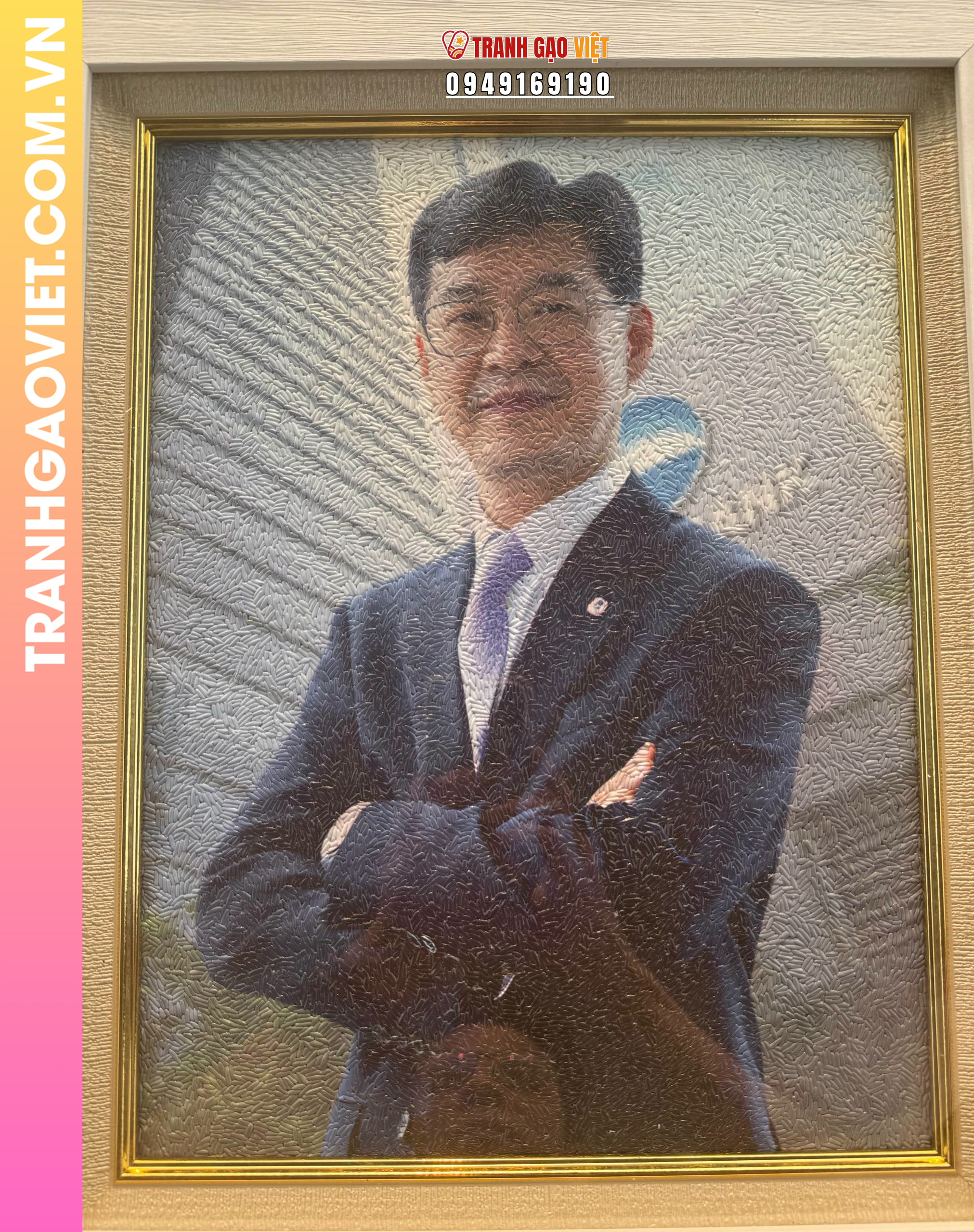 Tranh gạo chân dung CEO Woori Bank VietNam - Ảnh 3