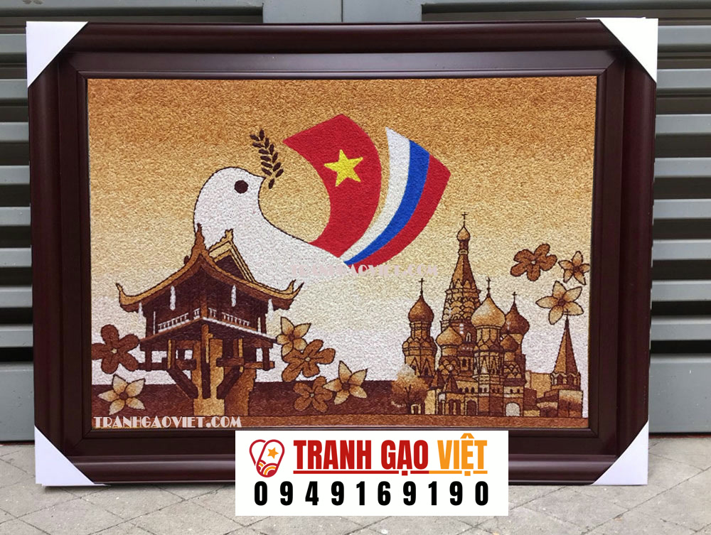 Tranh tặng đối tác THD042 Hình ảnh Tranh tặng đối tác THD042 - Ảnh thực tế sản phẩm Tranh Gạo