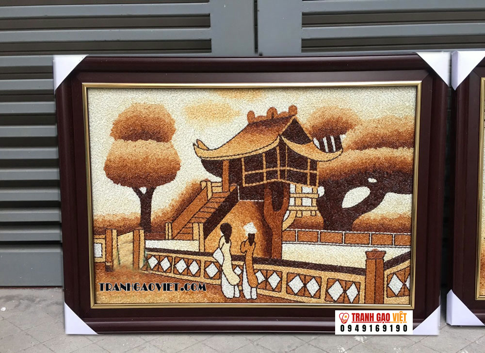 Chùa Một Cột Hình ảnh Chùa Một Cột - Ảnh thực tế sản phẩm Tranh Gạo