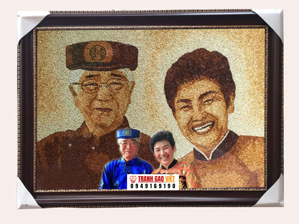 Chân dung 2 bác người Hàn Quốc Hình ảnh Chân dung 2 bác người Hàn Quốc - Ảnh thực tế sản phẩm Tranh Gạo