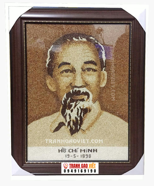 Bác Hồ - Mẫu khách đặt Hình ảnh Bác Hồ - Mẫu khách đặt - Ảnh thực tế sản phẩm Tranh Gạo