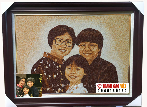 Chân dung 3 người Hình ảnh Chân dung 3 người - Ảnh thực tế sản phẩm Tranh Gạo