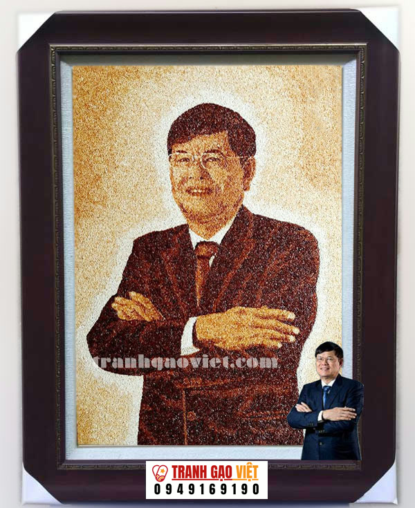 Tranh chân dung khách đặt cấp trên Hình ảnh Tranh chân dung khách đặt cấp trên - Ảnh thực tế sản phẩm Tranh Gạo