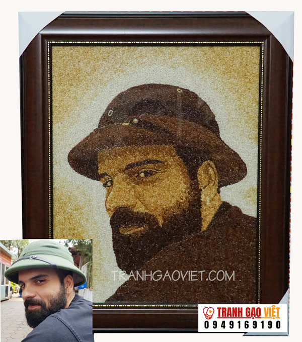 Chân dung khách Tây Hình ảnh Chân dung khách Tây - Ảnh thực tế sản phẩm Tranh Gạo