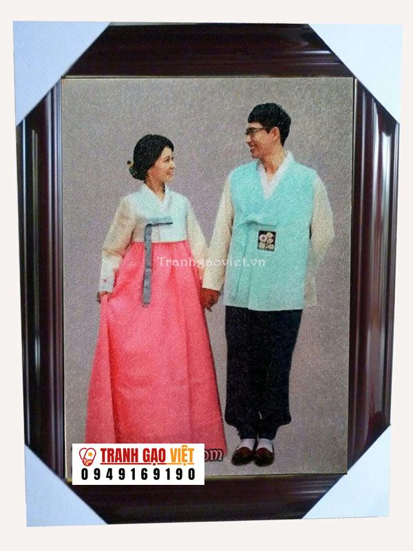 Tranh gạo màu tặng người Nhật Hình ảnh Tranh gạo màu tặng người Nhật - Ảnh thực tế sản phẩm Tranh Gạo