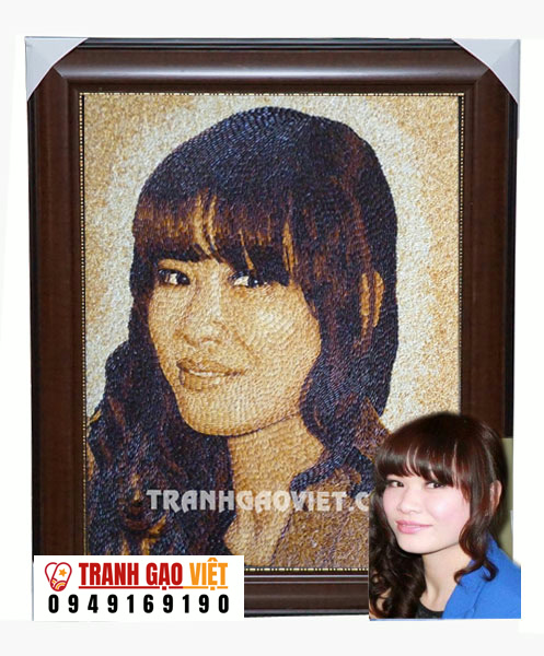 Chân dung khách Hình ảnh Chân dung khách - Ảnh thực tế sản phẩm Tranh Gạo