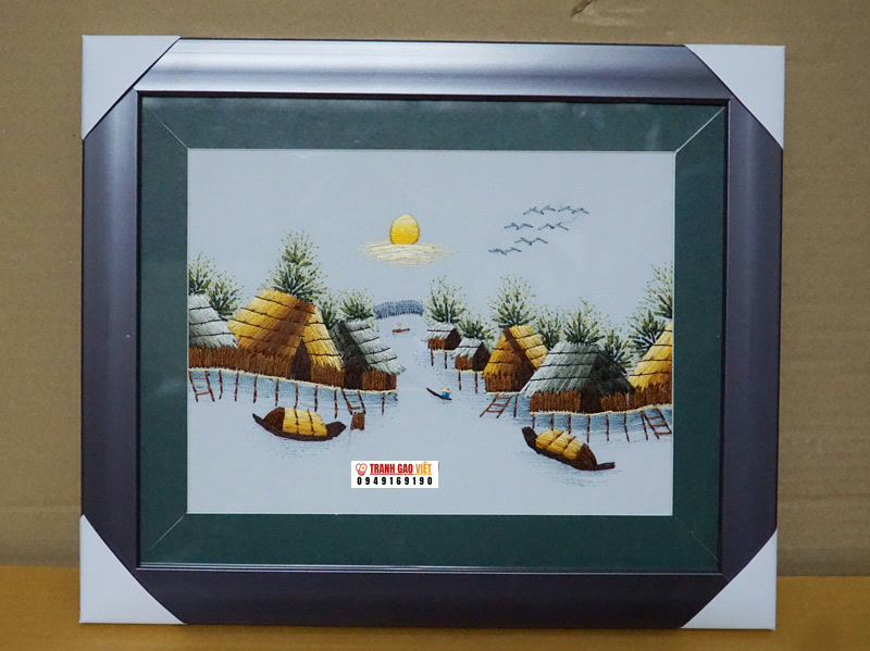 Chợ nổi miền tây Hình ảnh Chợ nổi miền tây - Ảnh thực tế sản phẩm Tranh Gạo