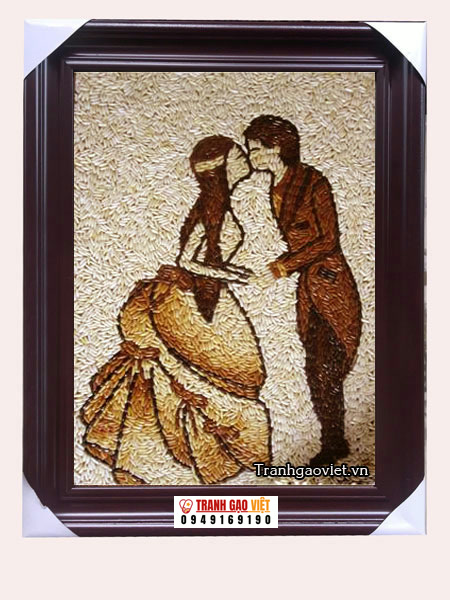 Đôi tình nhân Hình ảnh Đôi tình nhân - Ảnh thực tế sản phẩm Tranh Gạo