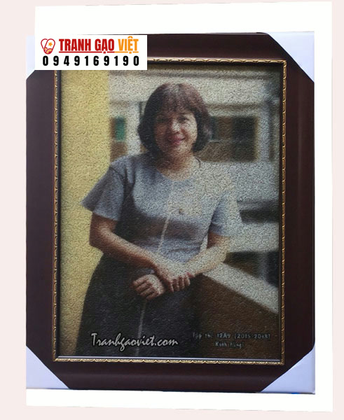 chân dung tập thể lớp tặng cô Hình ảnh chân dung tập thể lớp tặng cô - Ảnh thực tế sản phẩm Tranh Gạo