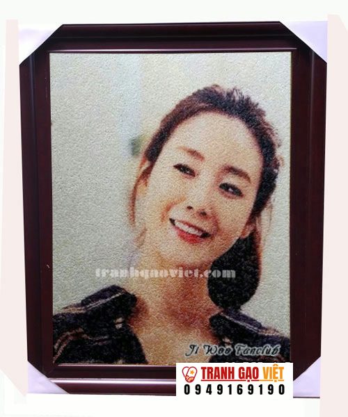 Chân dung diễn viên Choi Ji Woo Hình ảnh Chân dung diễn viên Choi Ji Woo - Ảnh thực tế sản phẩm Tranh Gạo