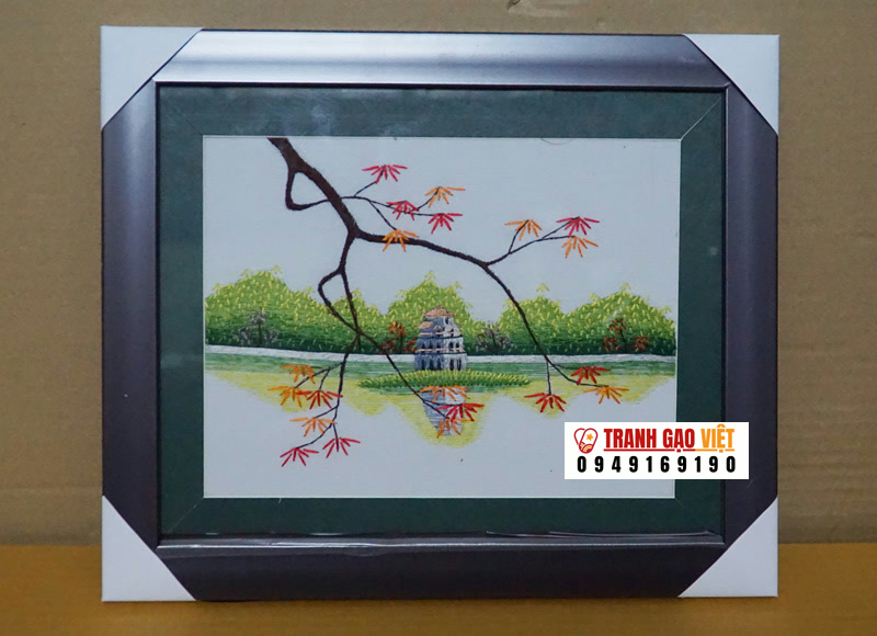 Tháp rùa hà nội Hình ảnh Tháp rùa hà nội - Ảnh thực tế sản phẩm Tranh Gạo