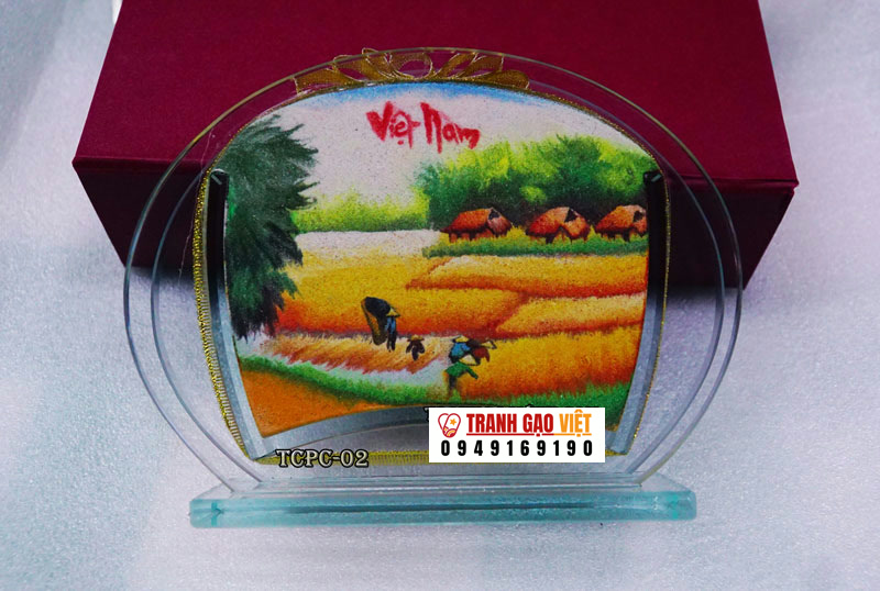 Mùa gặt Hình ảnh Mùa gặt - Ảnh thực tế sản phẩm Tranh Gạo