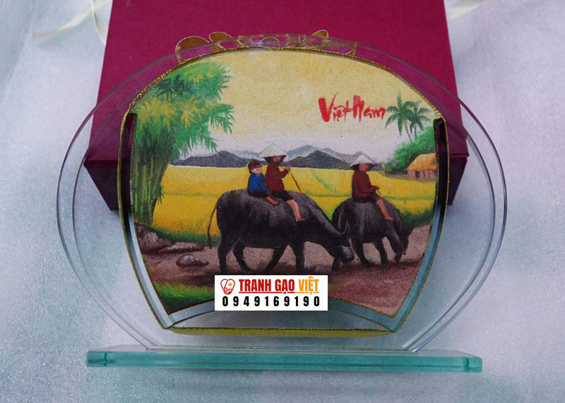 Chăn trâu Hình ảnh Chăn trâu - Ảnh thực tế sản phẩm Tranh Gạo