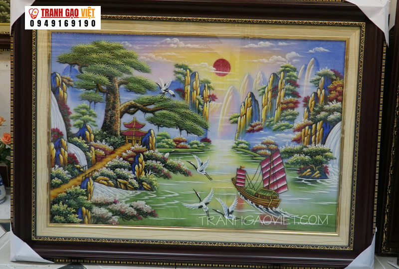 Phong thủy hữu tình Hình ảnh Phong thủy hữu tình - Ảnh thực tế sản phẩm Tranh Gạo