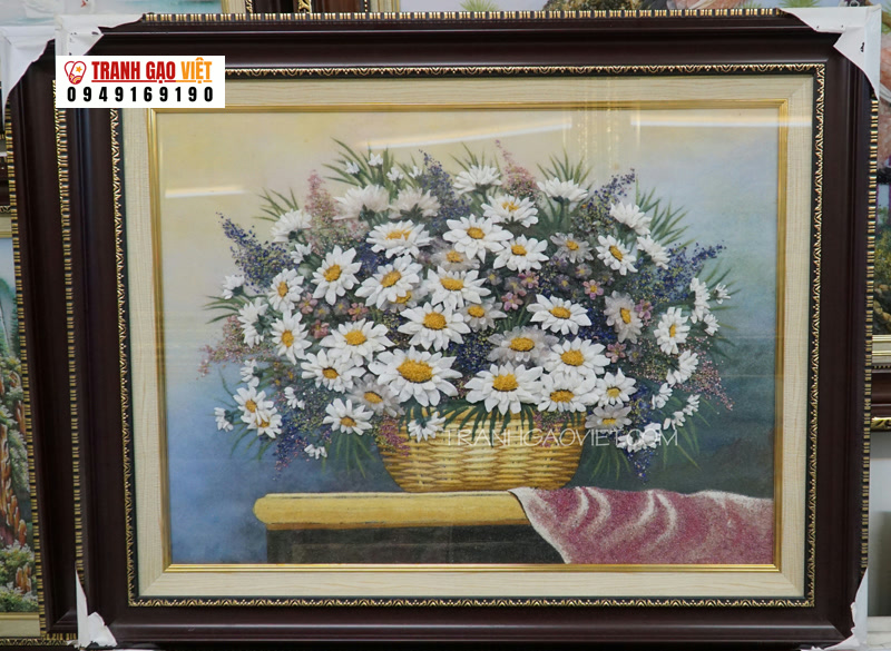 Bình hoa - mẫu 02 Hình ảnh Bình hoa - mẫu 02 - Ảnh thực tế sản phẩm Tranh Gạo