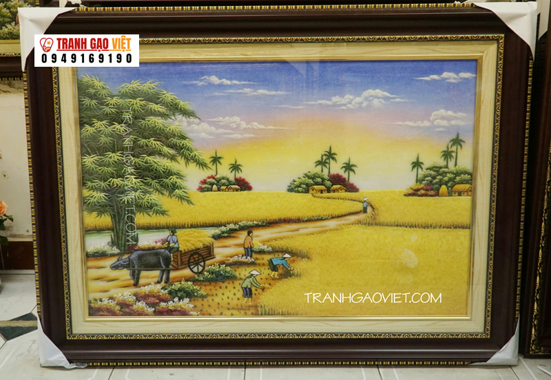 Làng quê việt nam Hình ảnh Làng quê việt nam - Ảnh thực tế sản phẩm Tranh Gạo